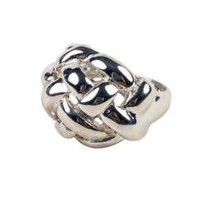 KENNETH JAY LANE, SILVER BASKETWEAVE RING-ONE SIZE,